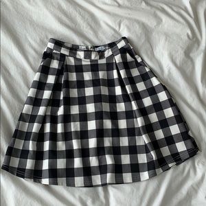 Lucy Paris Neoprene Gingham Swing Skirt
